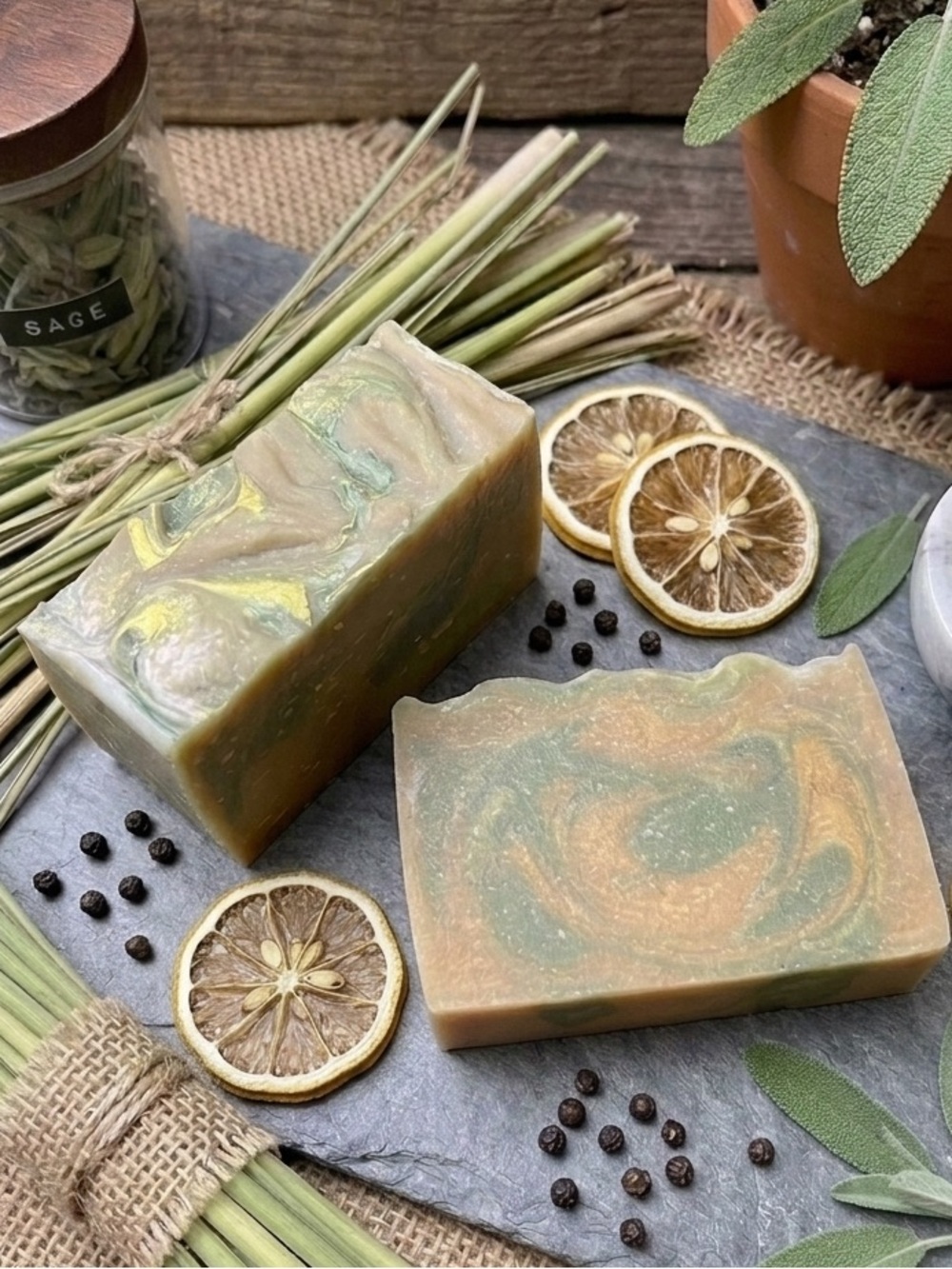 Herbal Lemon Goat Milk Soap Set